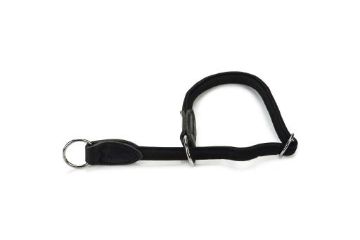 Afbeelding beeztees wurgband - halsband hond - leer - zwart - 45 cm x 10 mm door Tuinexpress.nl