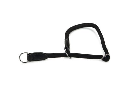 Afbeelding beeztees wurgband - halsband hond - leer - zwart - 50 cm x 10 mm door Tuinexpress.nl