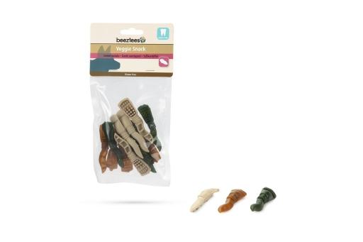 Afbeelding beeztees veggie tandpasta mix - hondensnack - 7,5 cm - 12st door Tuinexpress.nl