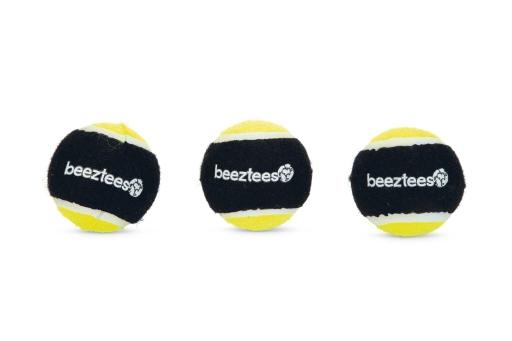 Afbeelding beeztees fetch sponge ball - hondenspeelgoed - zwart/geel - 6,3 cm - 3st door Tuinexpress.nl