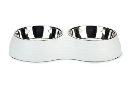 Afbeelding beeztees rimpu - dinerset hond - melamine - wit - 2x700 ml door Tuinexpress.nl