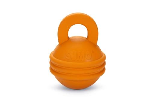 Afbeelding beeztees sumo kettlebell - hondenspeelgoed - rubber - oranje - 16x12x12 door Tuinexpress.nl