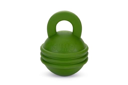 Afbeelding beeztees sumo kettlebell - hondenspeelgoed - rubber - groen - 16x12x12 c door Tuinexpress.nl