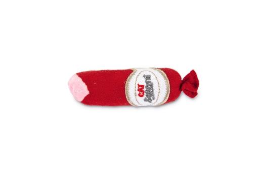 Afbeelding beeztees salami - kattenspeelgoed - rood - 11,5x3x3 cm door Tuinexpress.nl