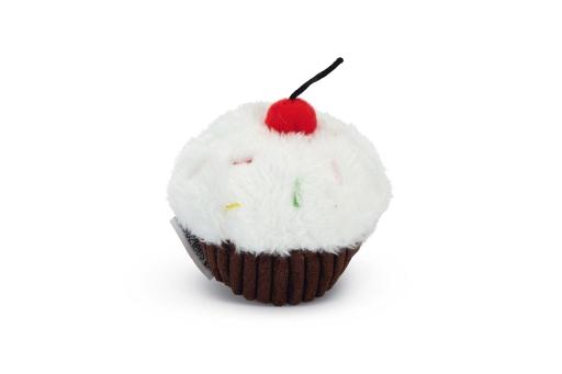 Afbeelding beeztees cupcake - kattenspeelgoed - wit/bruin - 9x7x7 cm door Tuinexpress.nl