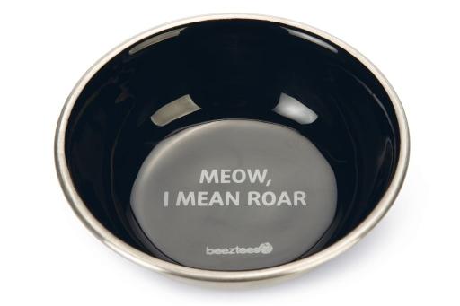 Afbeelding Beeztees voer- en drinkbak roar - kat - rvs - zwart - 13cm door Tuinexpress.nl