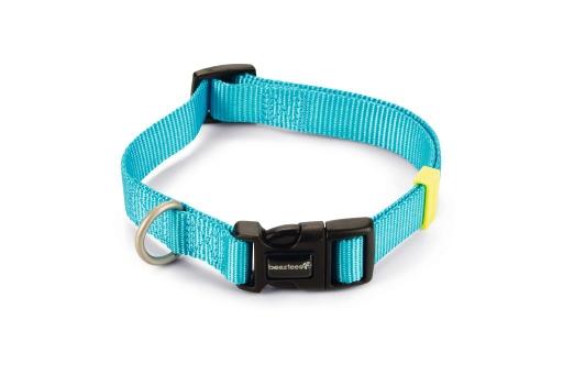 Afbeelding Beeztees uni - halsband hond - nylon - licht blauw - 35-50cmx20mm door Tuinexpress.nl