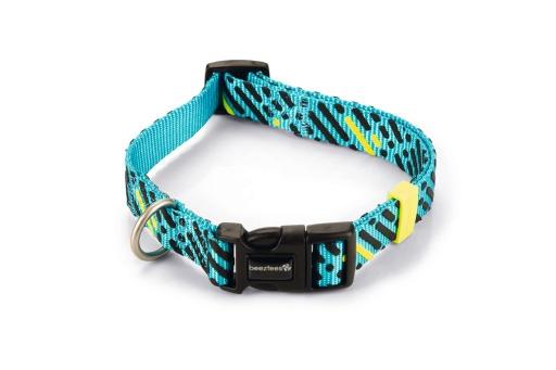 Afbeelding Beeztees memphis - halsband hond - nylon - licht blauw - 35-50cmx20mm door Tuinexpress.nl