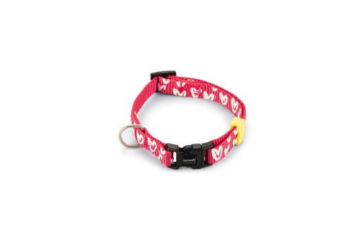 Afbeelding Beeztees heart - halsband hond - nylon - roze - 20-30cmx10mm door Tuinexpress.nl