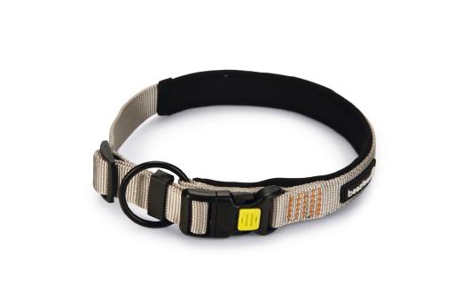 Afbeelding Beeztees parinca premium - hondenhalsband - nylon - lichtgrijs - 50- 55 x 25 mm door Tuinexpress.nl