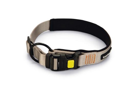 Afbeelding Beeztees parinca premium - hondenhalsband - nylon - lichtgrijs - 55- 60 cm x 30 mm door Tuinexpress.nl