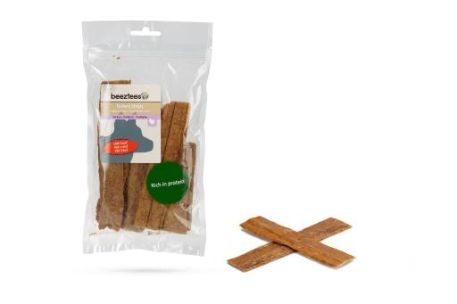 Afbeelding Beeztees kalkoenstrips met rund - hondensnack - 150 gram door Tuinexpress.nl