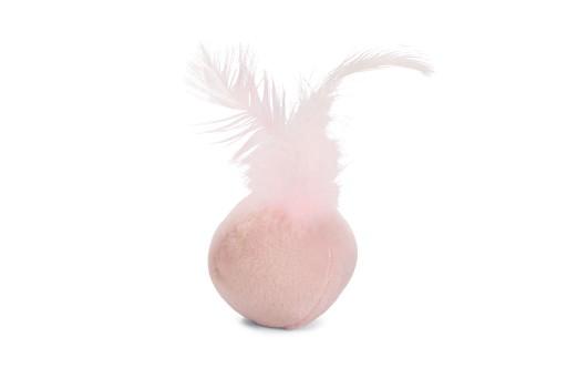 Beeztees Kitten Bal+Veer Rizo - Kattenspeelgoed - Pluche - Roze - Dia. 5 Cm