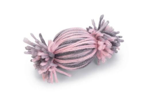 Beeztees Toffee Bal Toffy - Kattenspeelgoed - Wol - Grijs"Roze - 10X5X5 Cm