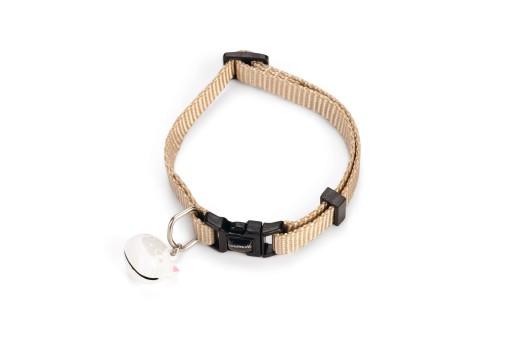 Afbeelding Beeztees uni - kattenhalsband - nylon - beige - 30x1x0,2 cm door Tuinexpress.nl