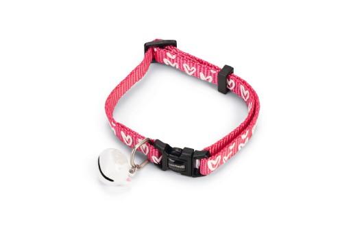 Afbeelding Beeztees heart - kattenhalsband - nylon - roze - 30x1x0,2 cm door Tuinexpress.nl