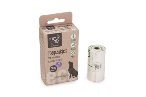 Afbeelding Beeztees minus one poop bags - dog - lavender - 3x15 pcs door Tuinexpress.nl