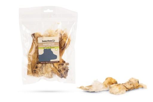 Afbeelding Beeztees konijnenhuid rol met haar - hondensnack - 100 gram door Tuinexpress.nl