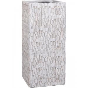 Capi Nature Stone 26x26x58cm hoge plantenbak ivoor