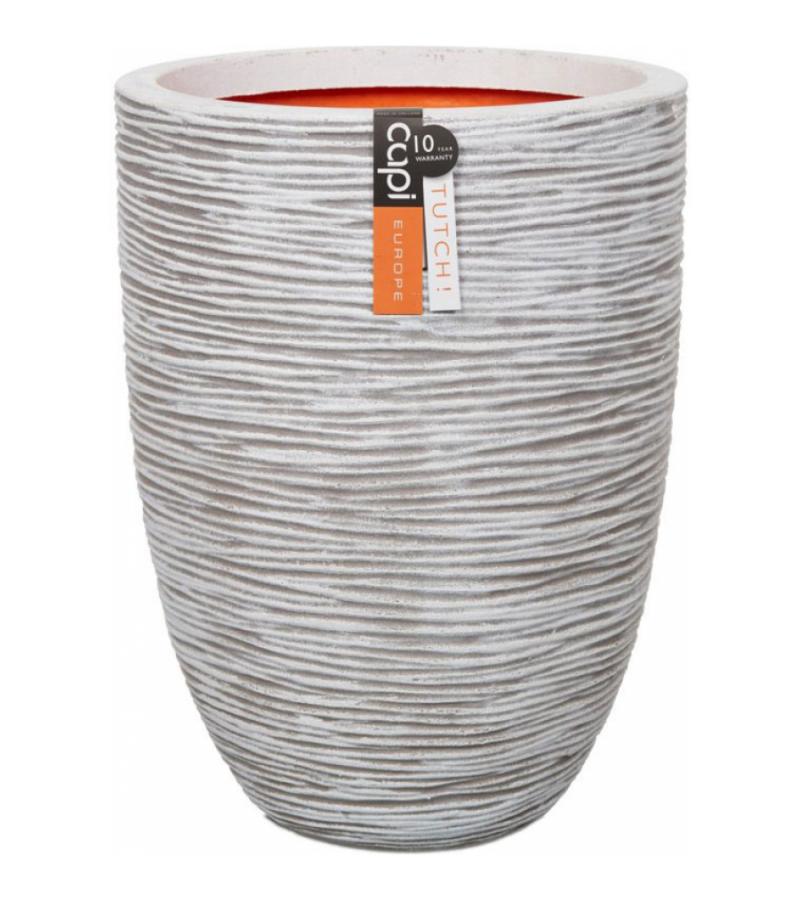 Capi Nature Rib NL vase laag 44x56cm bloempot ivoor