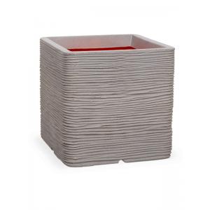 Capi Europe Capi Nature pot vierkant rib NL 40x40x40 - licht grijs