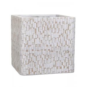 Capi Nature stone 31x31x31cm vierkante plantenbak ivoor