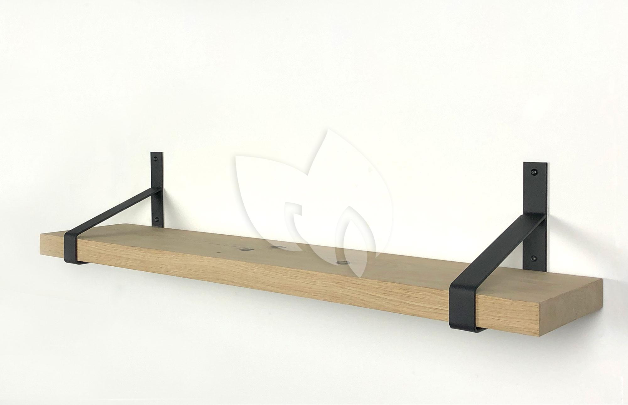 Het formulier Hesje geluid Wood Brothers Eiken wandplank massief recht 100 x 30 cm inclusief  plankdragers | Tuinexpress.nl