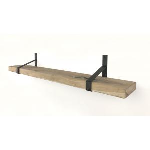 Eiken wandplank robuust recht 100 x 25 cm inclusief plankdragers