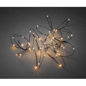 Micro LED lichtdraad zwart met 50 extra warm witte lampen