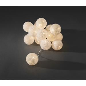 LED decoratieve lichtsnoer witte textielbollen 6cm