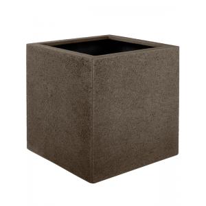 Luca Lifestyle vierkante plantenbak Struttura 50x50x50 cm bruin