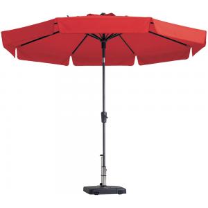 Afbeelding Madison parasol Flores rond 300 cm rood door Tuinexpress.nl