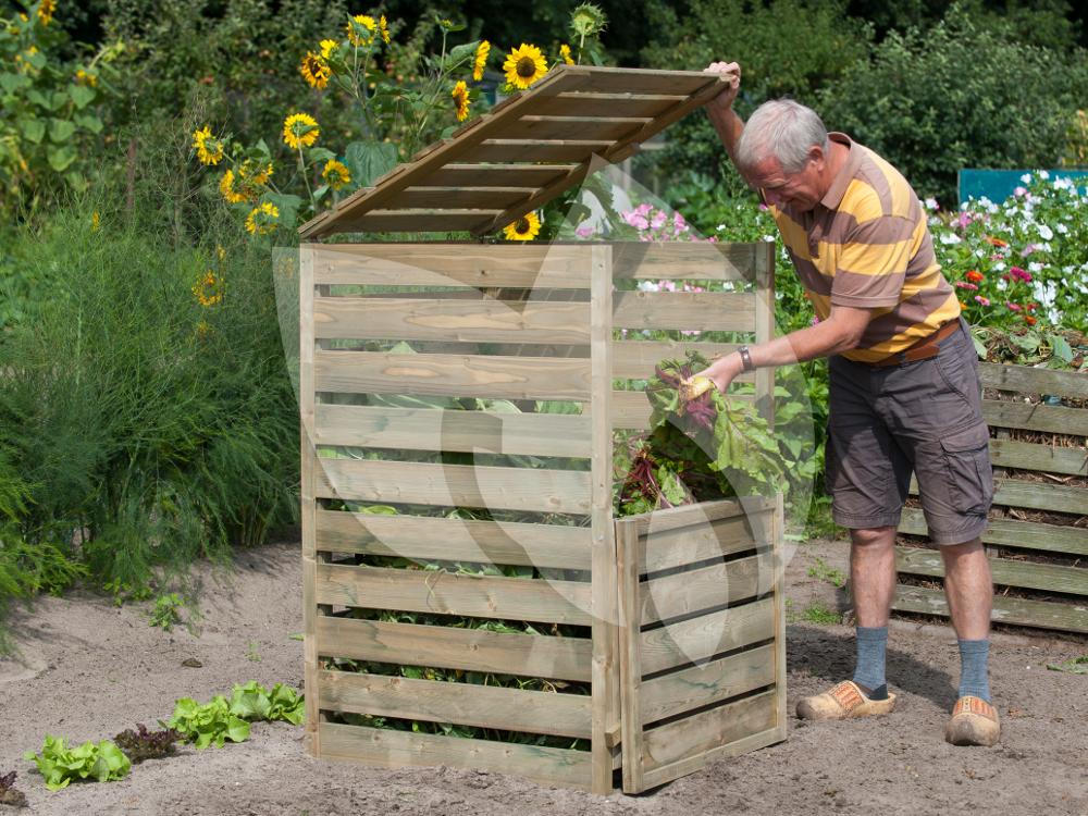 Nature Compostbak van hout met deksel Tuinexpress.nl