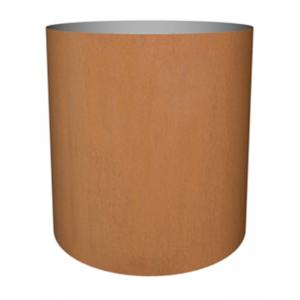 Cortenstaal plantenbak Standard cylinder 77x70cm op wielen