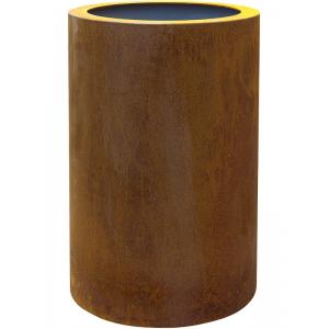 Cortenstaal plantenbak Standard Topper cylinder 77x48cm op wielen