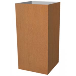 Cortenstaal plantenbak Trend hoog 77x38x38cm op wielen