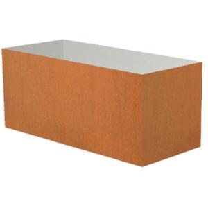 Cortenstaal plantenbak Trend rechthoekig 70x30x32cm op wielen