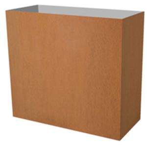 Cortenstaal plantenbak Trend rechthoekig 79x72x35cm op wielen