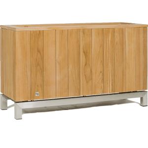 Rechthoekige plantenbak teak vintage naturel 100x35x60 cm