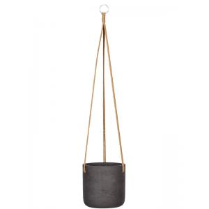 Afbeelding Rough Eco-line hangende bloempot M 18x18 cm Charlie zwart door Tuinexpress.nl