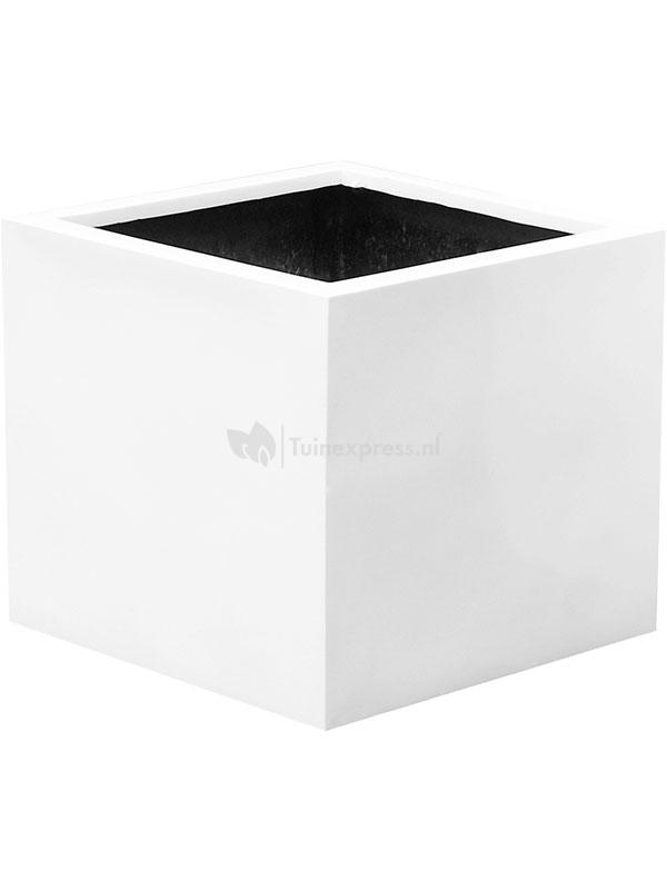 Absoluut Cilia Dwingend Pottery Pots Glossy Block 60x60x60 cm wit vierkante plantenbak |  Tuinexpress.nl