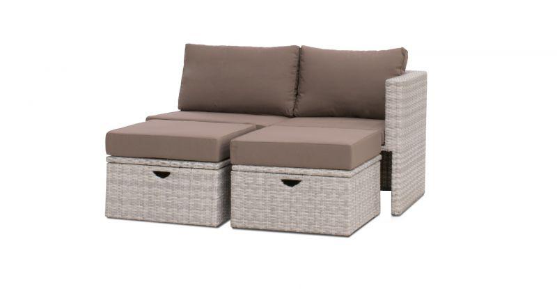 Rhodos lounge bench with footrest