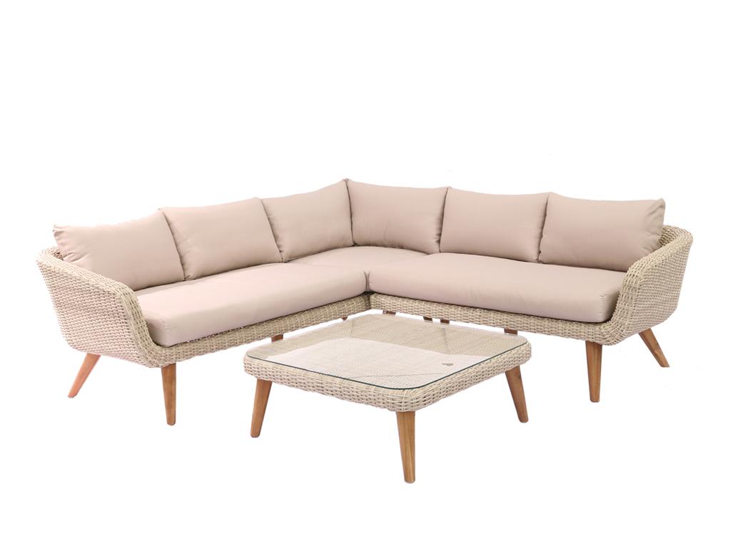 Mira lounge corner set ( 1x left arm 1x right arm 1x table 80x80x30 cm)