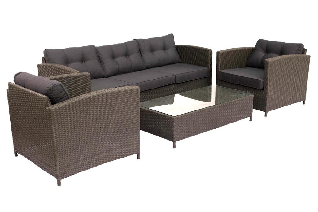 Palermo lounge set 4 pcs (2x chair 1x bench 199x82x69 cm 1x lounge table 118x58x31cm)