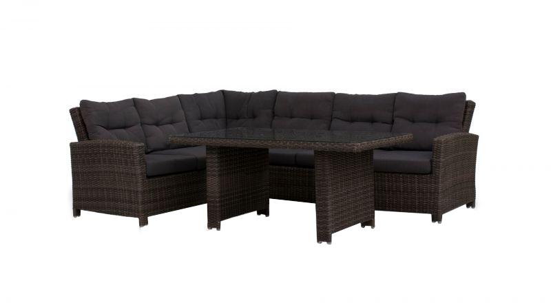 San marino lounge corner set 3 pcs (1x left arm 1x right arm 1x column table 148x86x66 5cm)