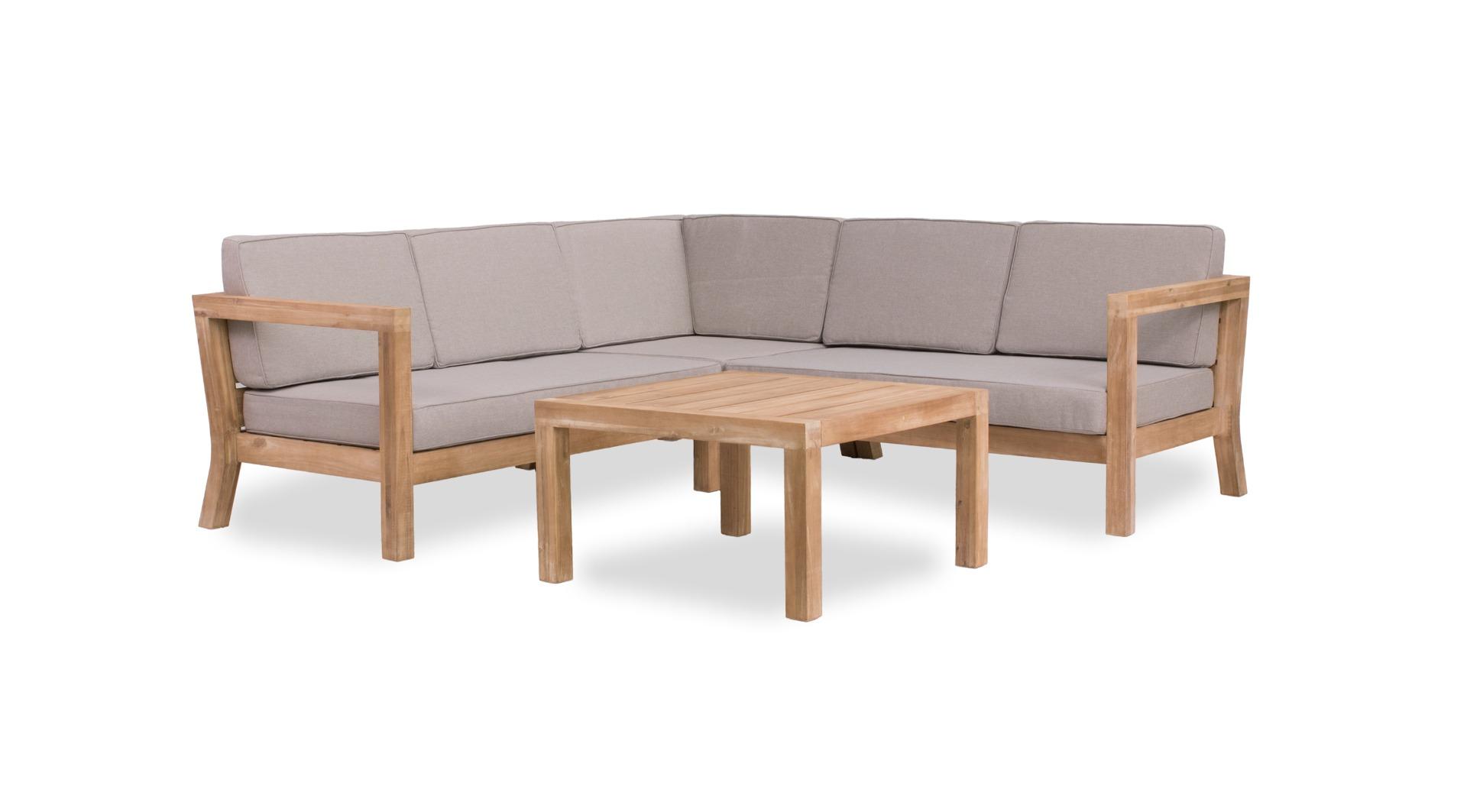 Vlieland lounge corner set 4 pcs (1x left arm 1x right arm 1x corner 1x lounge table 80x80x45cm)