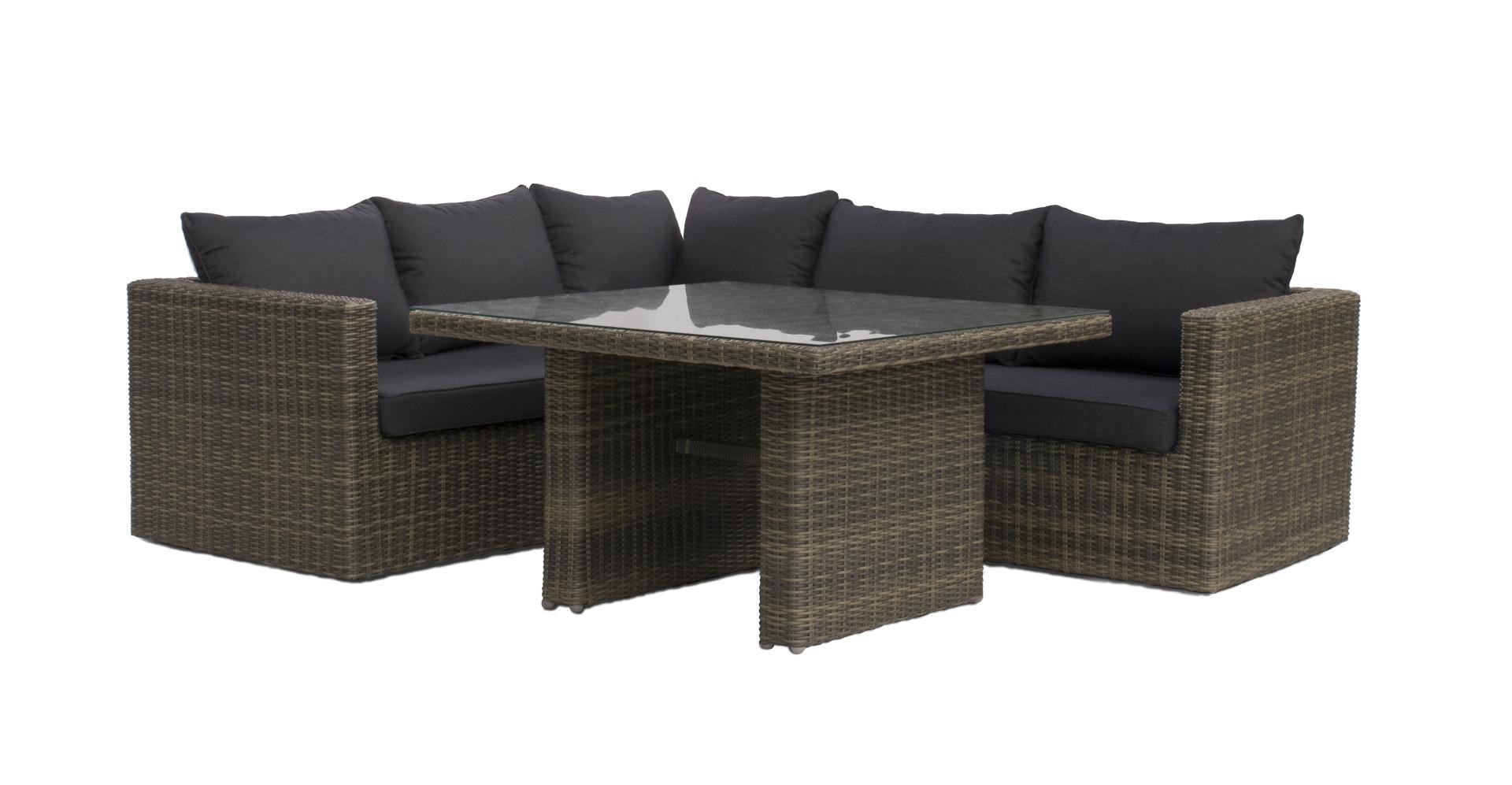 Roma lounge corner set with roma u-corner table (110x110x63 cm) (834)