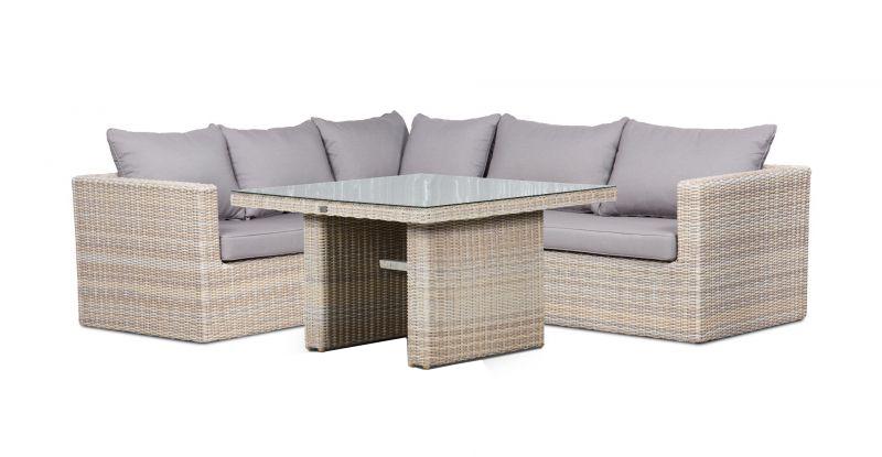 Roma lounge corner set with roma u-corner table (110x110x63 cm) (834)