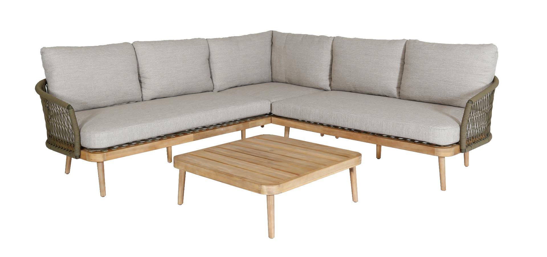 Maui lounge corner set 3pcs (left arm right arm table 80x80x28cm)