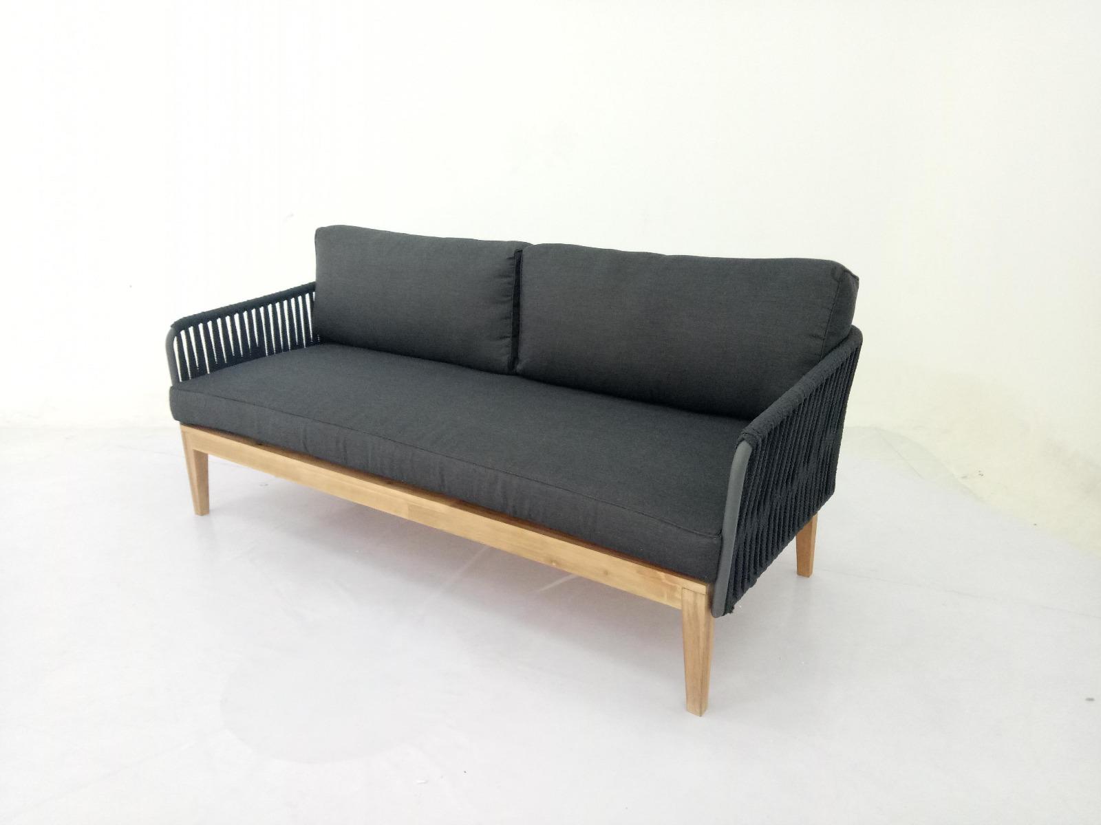 Salamanca 3-seater lounge bench with middle leg (187cm)